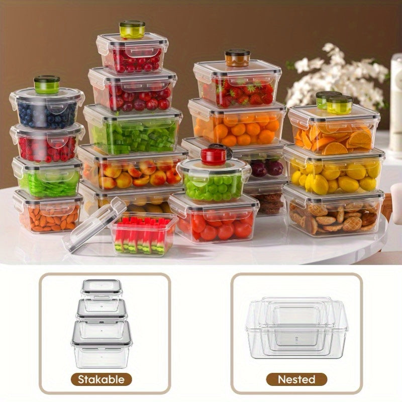 40/50 Contenitori Extra Large Riutilizzabili e Antigoccia per Alimenti con Coperchi, Contenitori per Preparazione Pasti in Plastica 100% Ermetici (20 Contenitori & 25 Coperchi), Adatti a Microonde e Lavastoviglie, Include Etichette e Penna, Contenitori pe