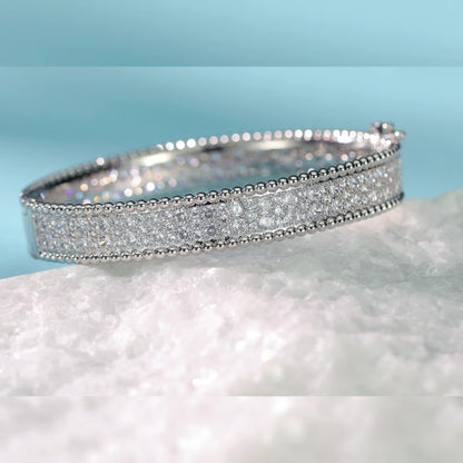 Bracciale di lusso in argento sterling 925 argentato pieno di stelle, elegante e bellissimo, temperamento sfarzoso, da indossare tutti i giorni, regalo di San Valentino, regalo di Natale, regalo per la festa della mamma, con scatola regalo squisita in oma