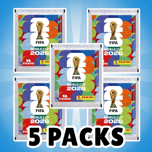 Confezione da 5 buste di adesivi FIFA Mondiali 2026 – 7 adesivi per busta – Totale di 35 adesivi