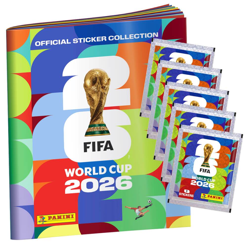 Fifa World Cup 2026 Adesivo - Adesivo da Collezione per la Coppa del Mondo - 1 Album + 5 Pacchetti