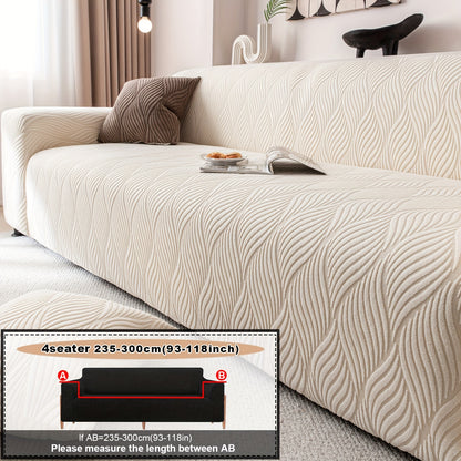 1 pz Copridivano Jacquard Foglia Artistica - Protezione Divano Elasticizzata Monoblocco con Pile Jacquard Elastico, Antiscivolo Adatto agli Animali Domestici, Lavabile in Lavatrice, Arredamento Moderno per la Casa, Protezione Mobili, Federa Decorativa, Te