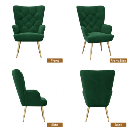 Poltrona Lounge, Poltrona a Braccio Stile Scandivano, Elegante Poltrona Imbottita da Tavolo da Trucco, con Gambe in Metallo, Poltrona per Soggiorno, Camera da Letto, Carico Massimo 150 Kg