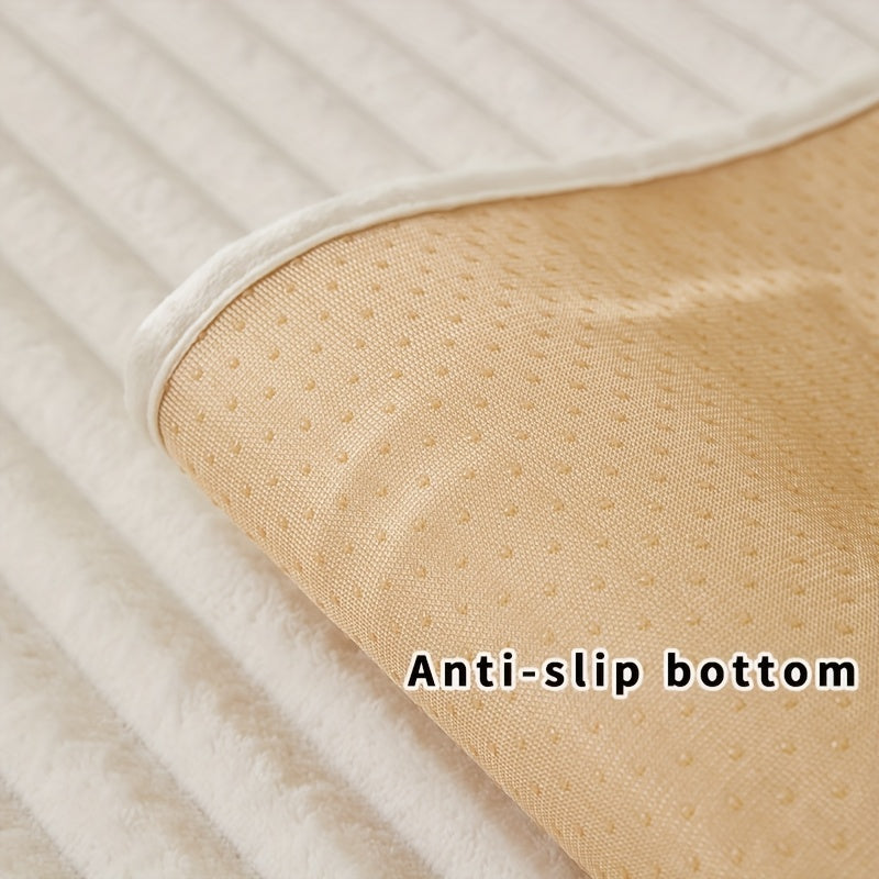 1 pz Copricuscino di lusso per divano | Protezione per cuscino divano in poliestere felpato con retro antiscivolo, texture morbida effetto flanella lavabile in lavatrice - Adatto agli animali domestici, adatto a tutti i tipi di divano, stile moderno
