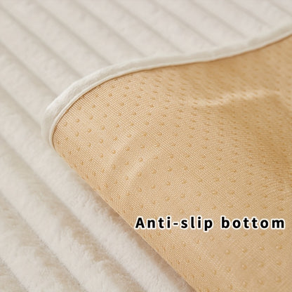 1 pz Copricuscino di lusso per divano | Protezione per cuscino divano in poliestere felpato con retro antiscivolo, texture morbida effetto flanella lavabile in lavatrice - Adatto agli animali domestici, adatto a tutti i tipi di divano, stile moderno