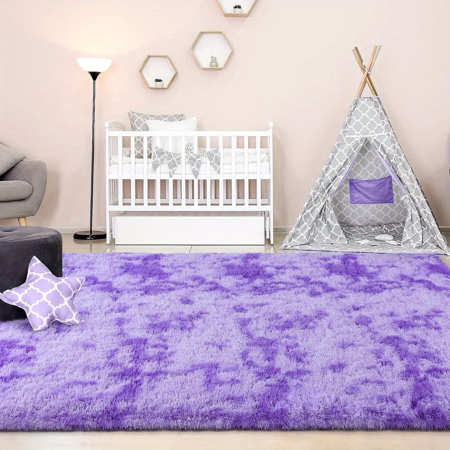 1 Tappeto Morbido in Peluche, Tappeto Antiscivolo in Peluche, Tappeto Morbido da Comodino, Tappeto Tie Dye per Soggiorno, Decorazione per la Casa, Tappeto per Animali Domestici, Tappeto per Camera da Letto e Soggiorno, Decorazione per la Stanza, Adatto pe