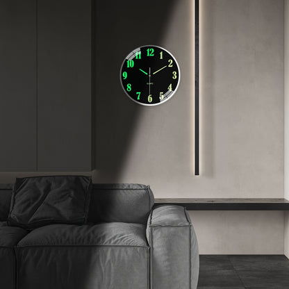 Orologio da parete al quarzo moderno minimalista da 12 pollici con movimento analogico luminoso/ e silenzioso senza ticchettio, alimentato a batteria, adatto per arredo soggiorno, camera da letto, cucina - Meccanismo, plastica/vetro, batteria non inclusa