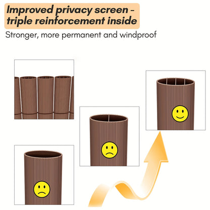 Recinzione Schermo Privacy in PVC Durevole - Protezione da Vento e Sole, Rinforzata con Legacci, Disponibile in Grigio/Verde/Marrone/Bambù - Misure Multiple per Giardino e Balcone
