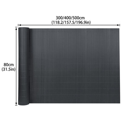 Recinzione decorativa da giardino in PVC a forma di W, schermo per la privacy per balcone con fascetta, antracite, altezza 80-200 cm, adatta per giardino e cortile