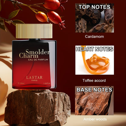LASTAR Colonia Uomo Ambery e Speziata, Eau De Parfum Intenso con Accordo di Toffee e Legno d'Ambra, Fonde il Cardamomo Vibrante con Accordi di Toffee, Infuso con Legno d'Ambra, Fragranza Elegante e Potente di Lunga Durata. 100ml, Regalo per Natale/Capodan