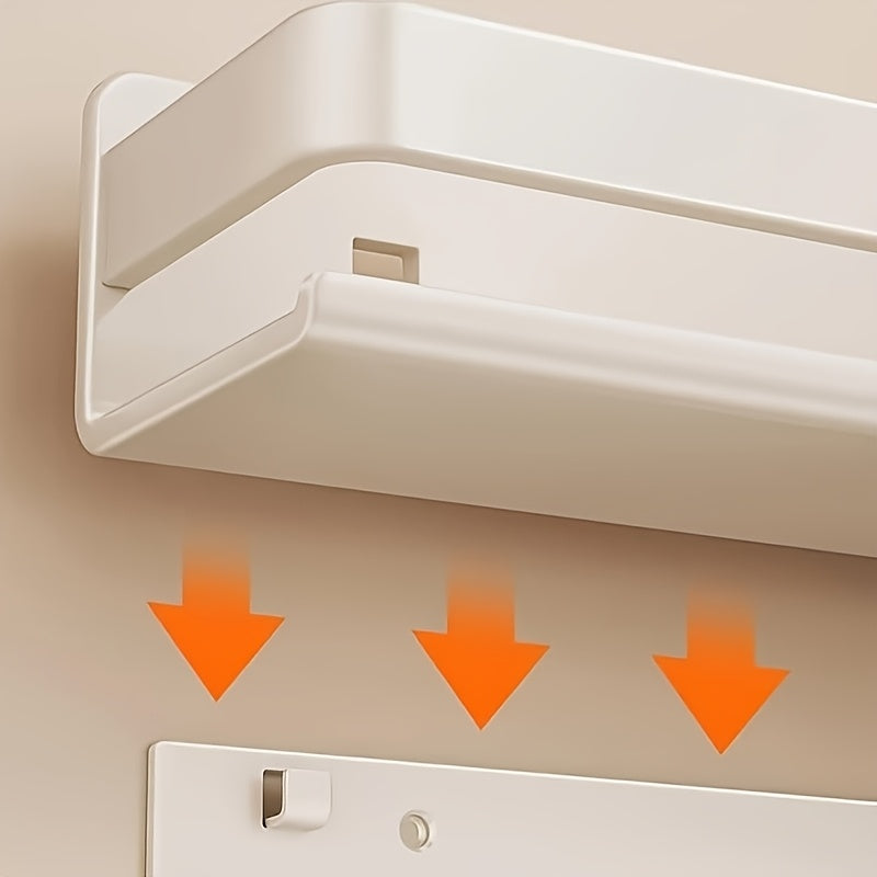 Porta spezie da muro di 40/60cm, set di 2 scaffali sospesi con ganci, salvaspazio, facile da installare, rack per conservazione condimenti, adatto per cucina e bagno (nero, bianco, grigio)
