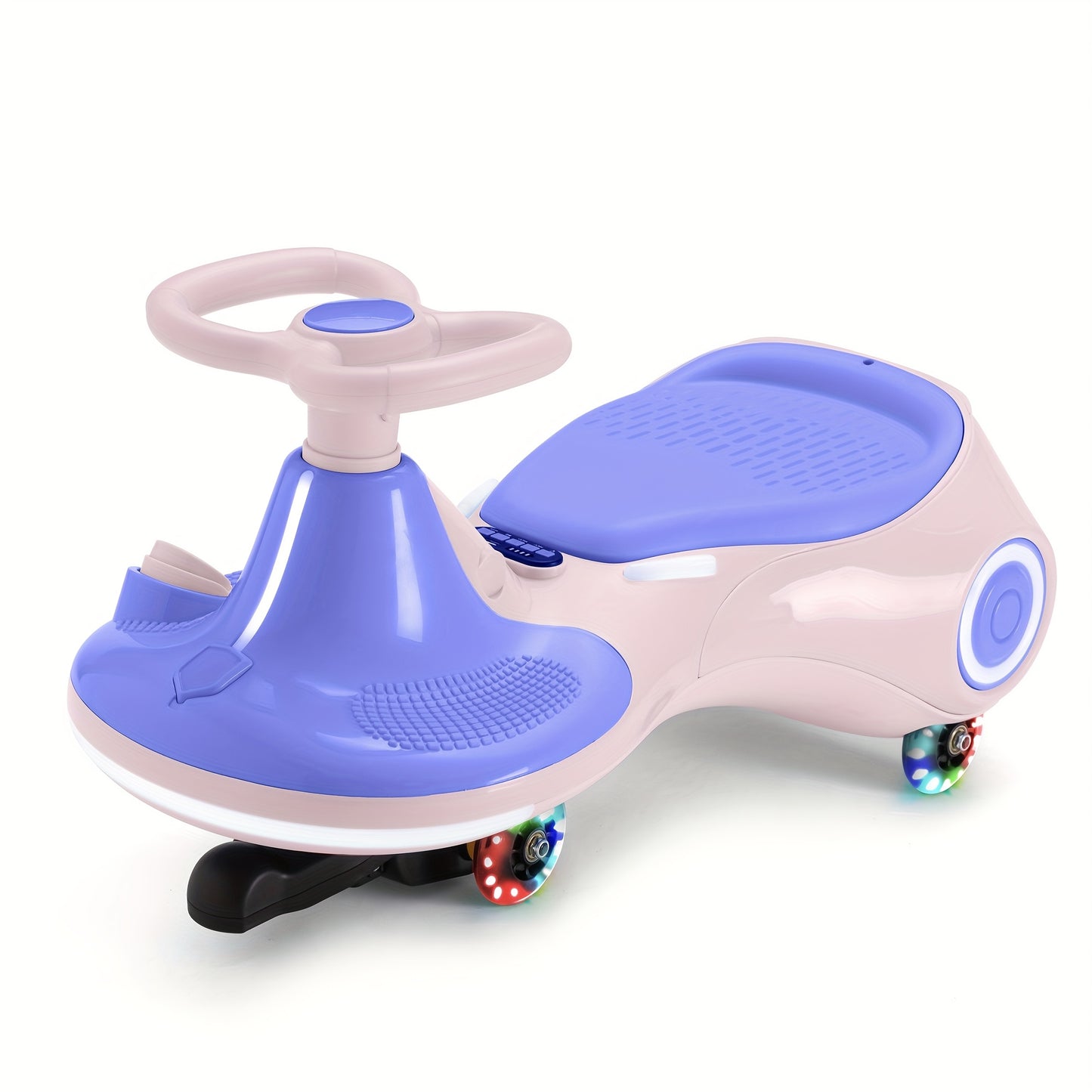 Macchinina a Pedali Oscillante, Giostrina Altalena 2 in 1, Protezione -Ribaltamento, Capacità 150 Lbs per Bambini e Bambine dai 3 Anni in Su, Regalo Ideale per Feste/Compleanno (Viola/Giallo/Blu)