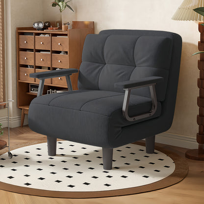 Poltrona Convertibile, Divano Letto e Sedia a Sdraio 3 in 1 con Cinque Posizioni Regolabili per Schienale e Cuscino Seduta, Realizzata in Tessuto Velluto a Coste. Perfetta per Camere da Letto, Soggiorni e Appartamenti