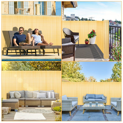 Recinzione Schermo Privacy in PVC Durevole - Protezione da Vento e Sole, Rinforzata con Legacci, Disponibile in Grigio/Verde/Marrone/Bambù - Misure Multiple per Giardino e Balcone