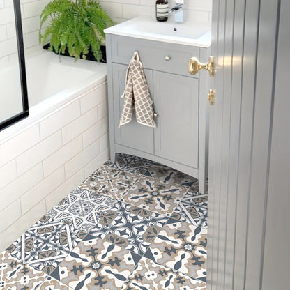 10pz, Adesivi per Piastrelle Retrò Impermeabili per Bagno, WC e Soggiorno - Antiscivolo, Autoadesivi, Resistenti all'Olio e Facili da Applicare - Perfetti per una Copertura del Pavimento Elegante e Duratura