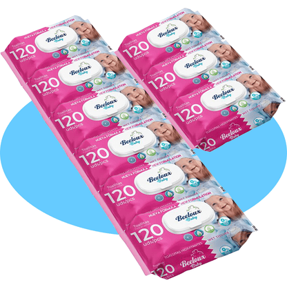 Salviette Umide in Fibra Ultra-Morbida per Cura Profonda e Idratazione, Ideali per Pelli Sensibili, Profumo Fresco, Confezioni da 3/6/9/12 Unità, 360/720/1080/1440 Salviette - Bestline