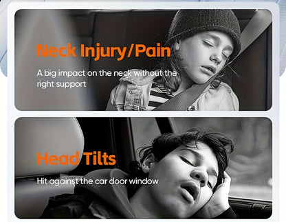1 pezzo Poggiatesta Auto a Forma di U in Schiuma Memory a Temperatura Costante 45D, Cuscino per Collo Regolabile Meccanicamente a 360°, Design con Doppi Ganci per Uso Rimovibile su un Lato, Supporto Ergonomico per Dormire di Lato - Regalo 3 in 1 per Veico