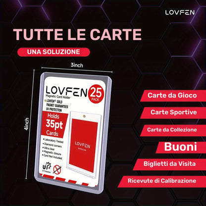 LOVFEN - 35pt Top Load per Carte - Confezione da 1000 (40x25 Pacchi) - Misura Standard 7,62x10,16 cm - Proteggi le Tue Carte da Baseball e Sportive con Queste Custodie Protettive in Plastica Trasparente e Rigida