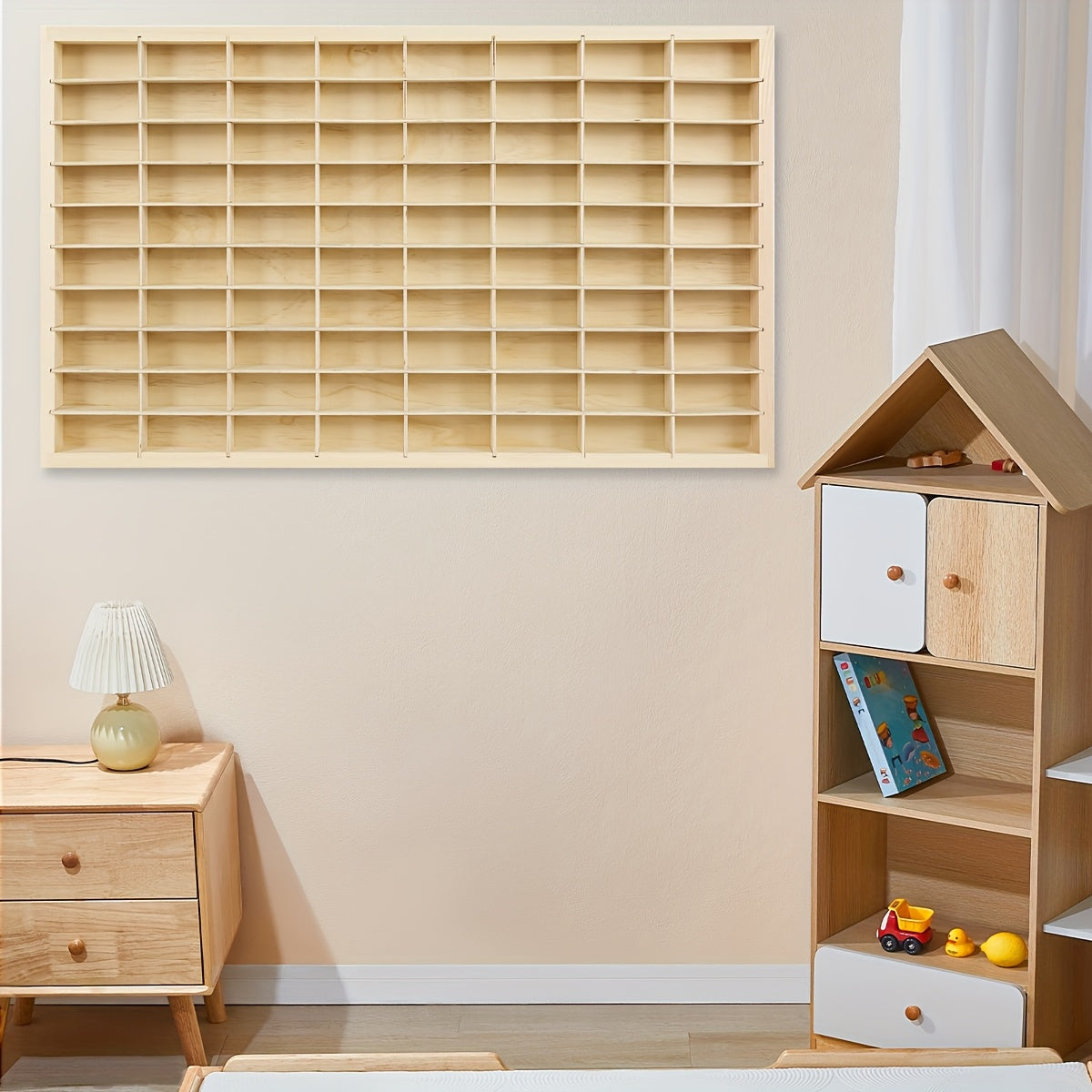 1 pz 1:64 Vetrina Espositiva da Muro in Legno per Modellini Auto - Mensola da Collezione Multiuso e Multi-Scena, Portaoggetti Sospeso Senza Trapano per Auto Diecast