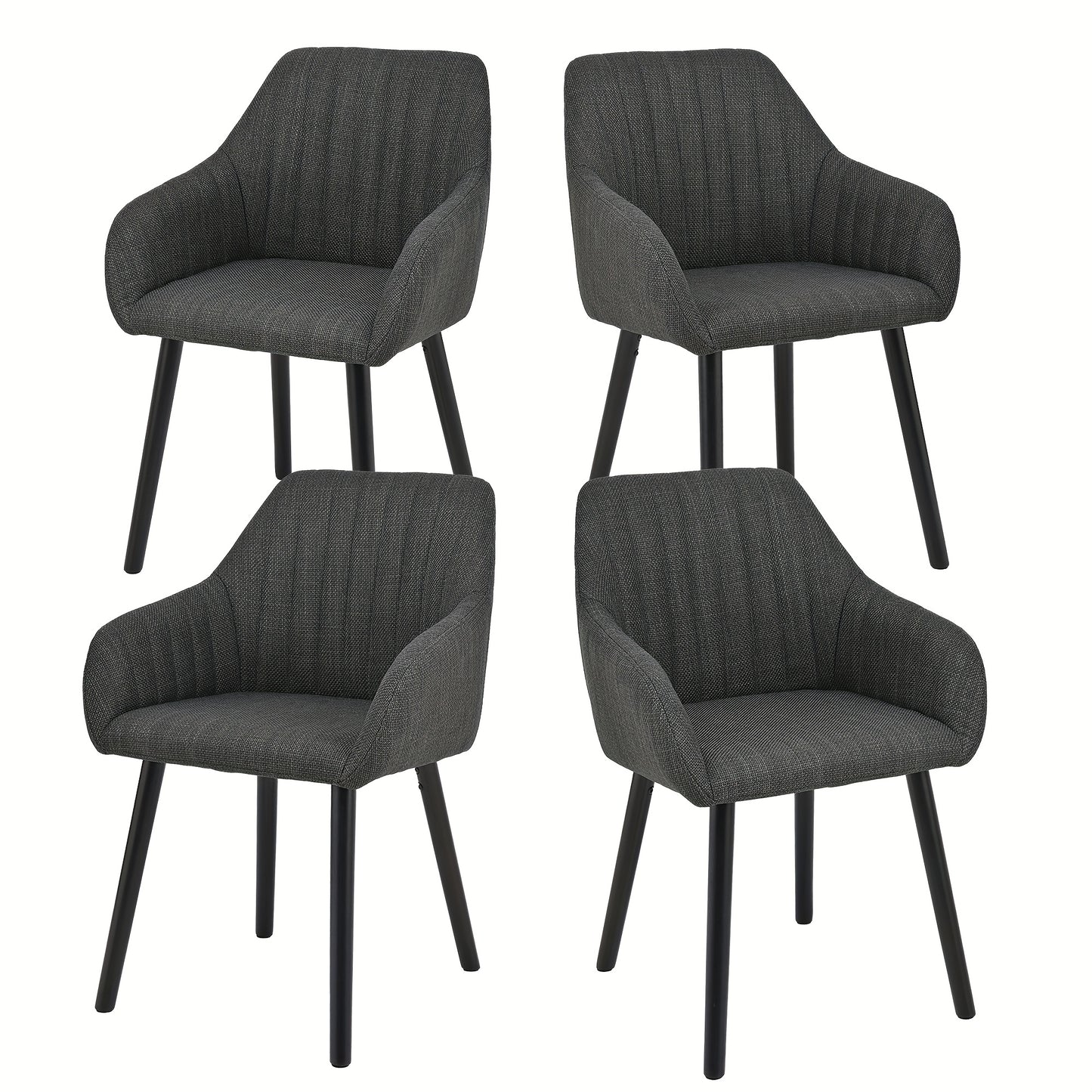 Set di 2/4/6 sedie da pranzo minimaliste con comodo schienale, braccioli e gambe in legno