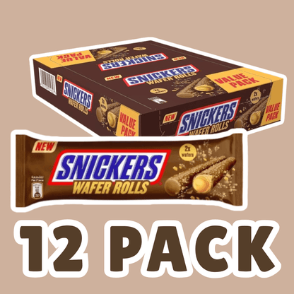 12 Rotoli di Snickers Wafer - Barrette di Cioccolato | Confezione da 12 | 12X24G