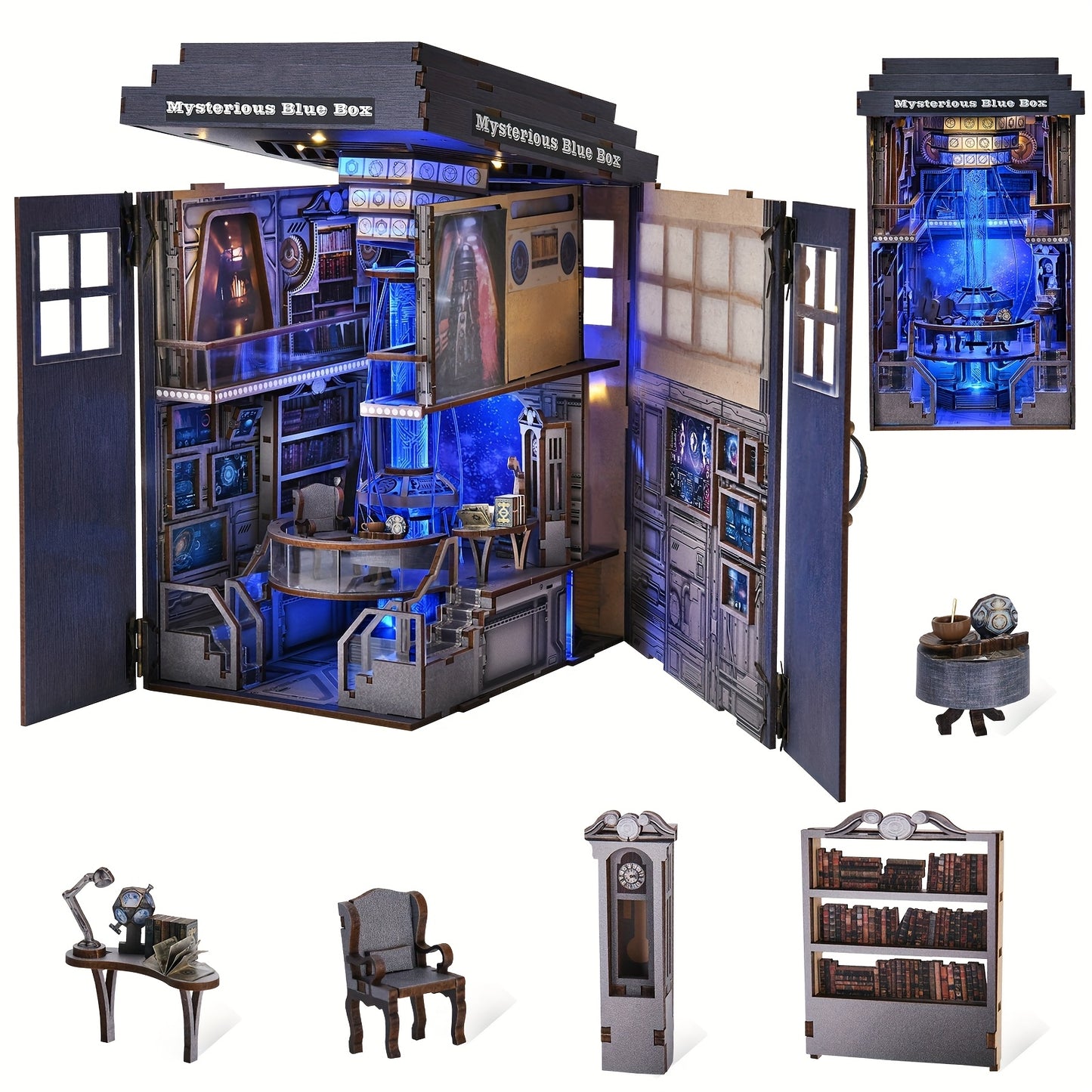 Kit Booknook, Casa delle Bambole, Puzzle 3D in Legno, Decorazione per la Casa, Articolo Decorativo, Adatto per San, Halloween, Ringraziamento, Natale e Regali di Compleanno (Scatola Magica Misteriosa)