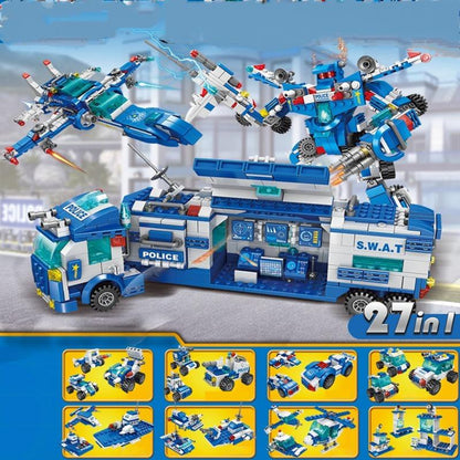 [Blue Patrol Polizia Blocchi da Costruzione Carpoy] Camion Blocchi da Costruzione Modello Auto | Kit di Costruzione | Auto della Polizia | Adatto per Regali di Festa/Ringraziamento/Halloween/Regali di Natale
