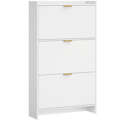 Scarpiera a 3 Ante, Scaffale Porta Scarpe, Scarpiera Stretta, Regolabile, Porta Scarpe, 18-24 Paia, Grande Capacità per Ingresso, Corridoio, Guardaroba, 24 X 76 X 138 Cm, Bianco