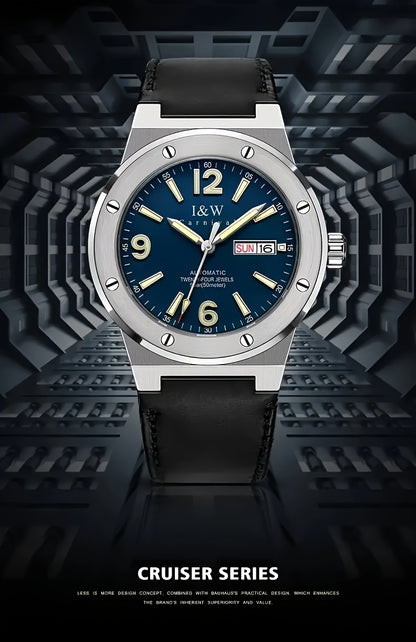 [I&W Carnival] Orologio Sportivo Meccanico da Uomo, Luminoso e Impermeabile con Vetro Finto Zaffiro, Regalo Ideale per le Vacanze