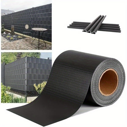 Strisce per recinzione a rete con doppia asta in PVC, pellicola per la privacy da giardino 35/65/70m x 19cm, incluse clip di fissaggio