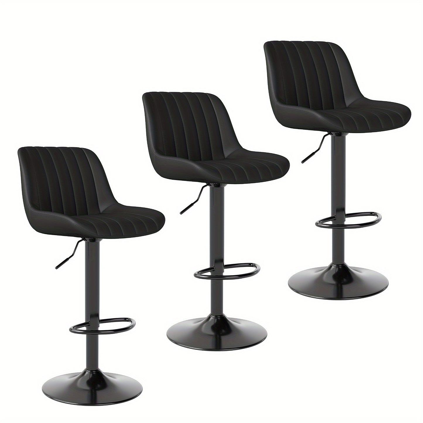 Sgabello da bar moderno, regolabile in altezza, in pelle scamosciata con schienale e poggiapiedi, facile da pulire e installare, adatto per cucina, bar, libreria, capacità di carico 113.4 KG