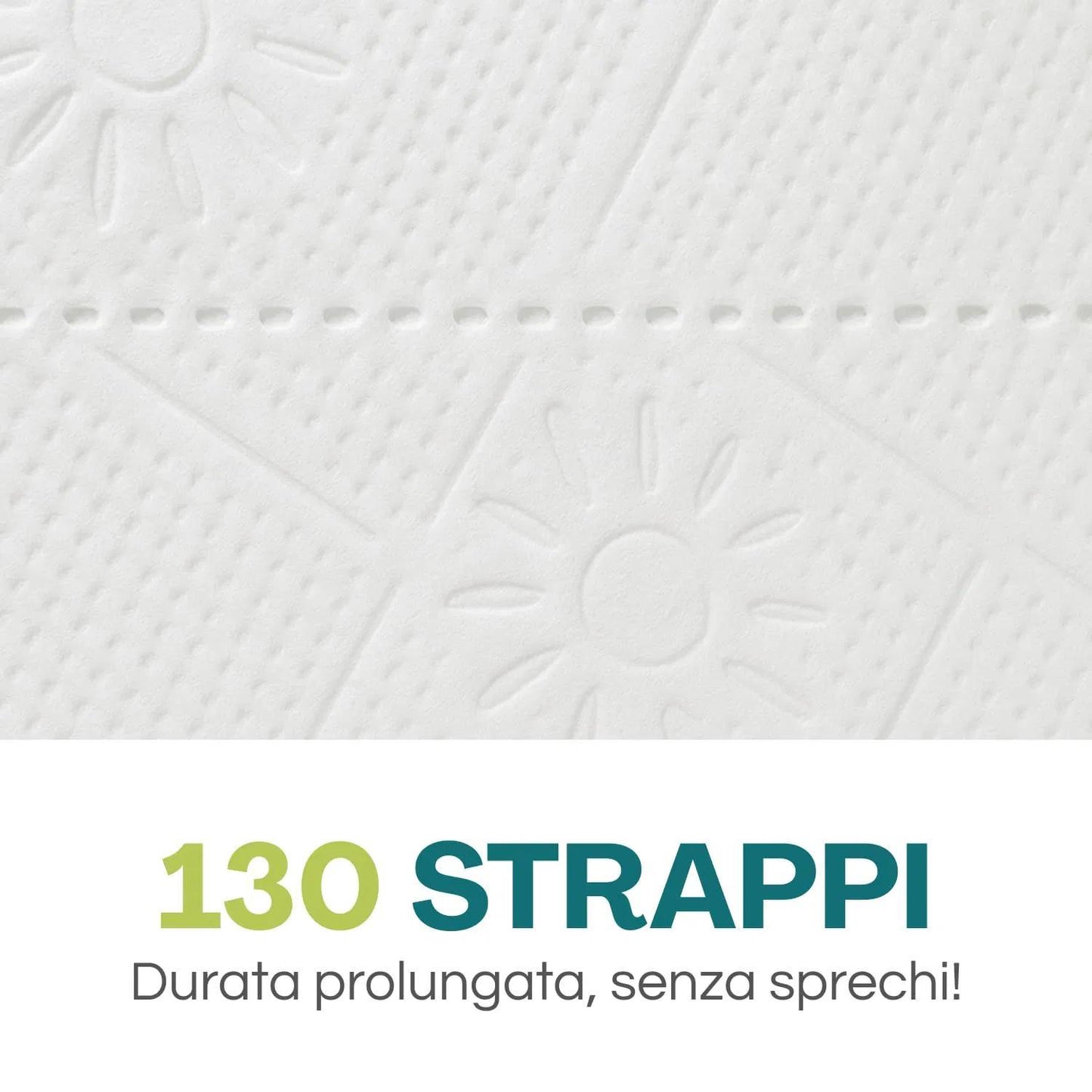 96 rotoli di Carta igienica da 130 strappi in carta in pura cellulosa a 2 veli - Carta con Goffratura a Rombo - 8 confezioni da 12 rotoli -6991M