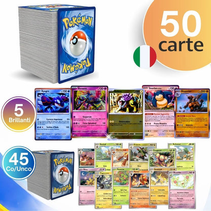 Carte Pokémon: Set Autentico di 50 Carte Giocabili TCG Pokémon in Lingua Italiana