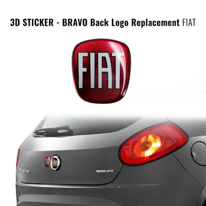 Fiat Adesivo 3D Ricambio Logo Posteriore per Bravo , Rosso