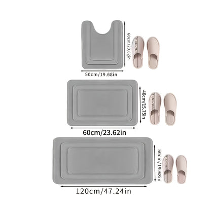 Set di 3 tappeti antiscivolo per bagno, tappetino da bagno ispessito super assorbente, tappetino morbido ad asciugatura rapida, con tappetino per WC a forma di U, tappetino per pavimento del bagno, tappetino da doccia, vasca da bagno, box doccia, accessor