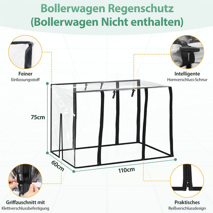Carrello a mano pieghevole con tetto per carichi pesanti 100 kg 150 L - Ruote con freno, maniglia regolabile, tessuto in nylon Oxford per campeggio in famiglia, shopping e giardinaggio (Grigio/Nero/Grigio-Nero/Verde scuro)