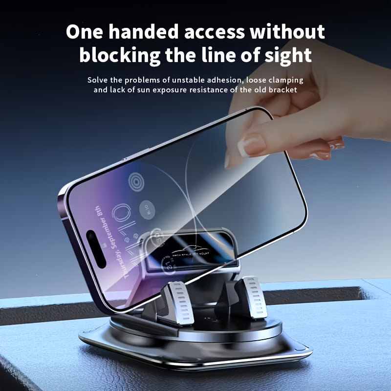 Supporto Auto Girevole a 360° | Supporto Telefono Vivavoce Aggiornato Compatibile con iPhone e Android, Supporto Cruscotto, Non Resistente all'Acqua, Universale, Materiale in Silicone