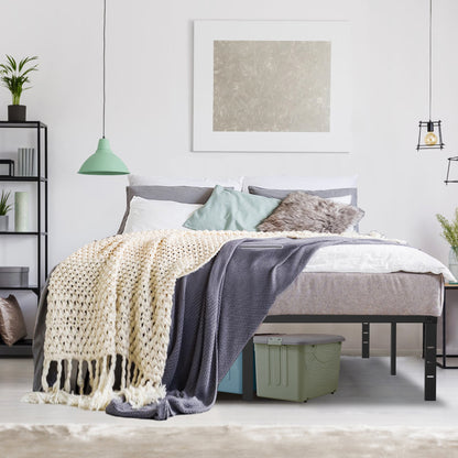 Struttura Letto in Metallo con Sponde a Rete Altezza 42 cm Letto Singolo Letto Matrimoniale per Camera da Letto Stanza degli Ospiti