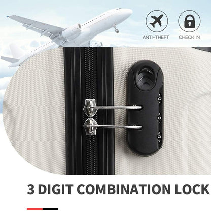 Valigia da imbarco 55x35x20cm a guscio rigido in ABS con trolley da viaggio, bagaglio a mano da cabina, 33L, regalo per Black Friday, Giorno del Ringraziamento, Natale