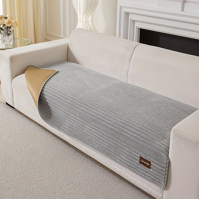1 pz Copricuscino di lusso per divano | Protezione per cuscino divano in poliestere felpato con retro antiscivolo, texture morbida effetto flanella lavabile in lavatrice - Adatto agli animali domestici, adatto a tutti i tipi di divano, stile moderno