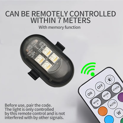 Luci d'atmosfera RGB per auto con telecomando wireless, batteria più grande e LED più luminosi, ricarica rapida Type-C, multimodalità per interni auto