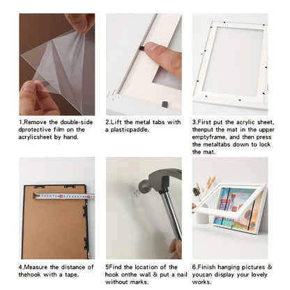 2 Pezzi Cornici con Coperchio a Ribalta - Formato A4, Ideali per la Camera dei Bambini, Design per Arredamento Casa, Capacità per 150 Opere d'Arte A4, Decorazione da Parete per Casa e Ufficio