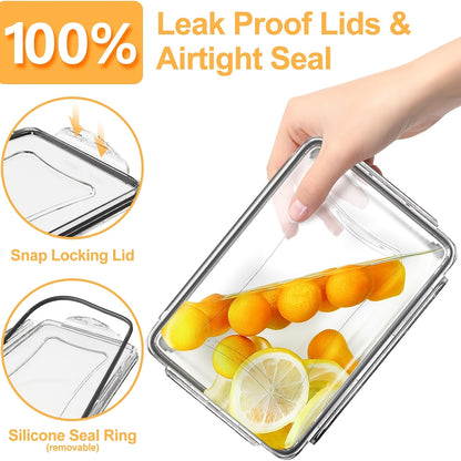 40/50 Contenitori Extra Large Riutilizzabili e Antigoccia per Alimenti con Coperchi, Contenitori per Preparazione Pasti in Plastica 100% Ermetici (20 Contenitori & 25 Coperchi), Adatti a Microonde e Lavastoviglie, Include Etichette e Penna, Contenitori pe
