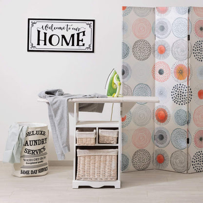 Baroni Home Mobile da Stiro con ASSE Ripiegabile, adatto per lavanderia, organizzazione, in legno
