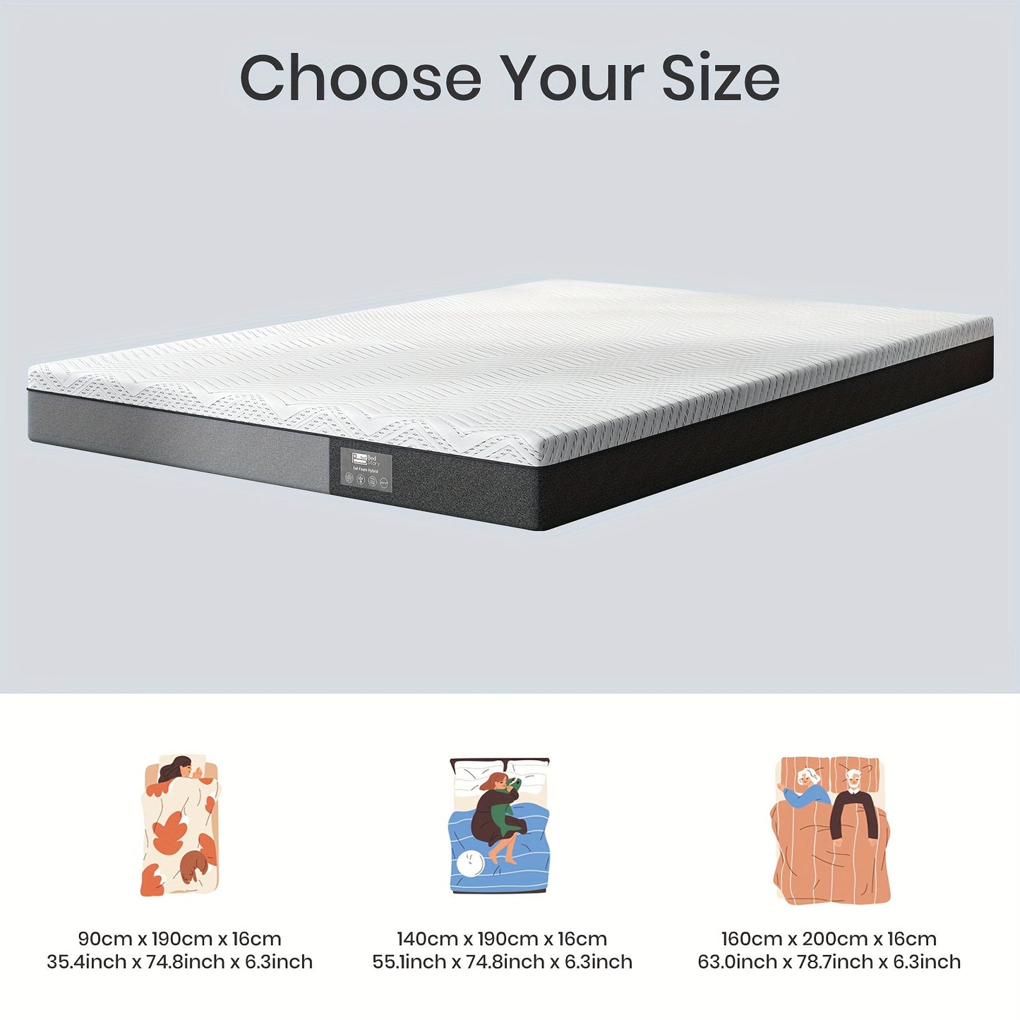 Il materasso ergonomico BedStory combina traspirabilità naturale e vestibilità anatomica per un sonno rinfrescante, con un generoso spessore di 16 cm.