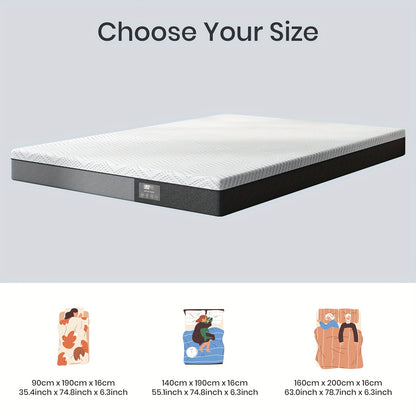 Il materasso ergonomico BedStory combina traspirabilità naturale e vestibilità anatomica per un sonno rinfrescante, con un generoso spessore di 16 cm.