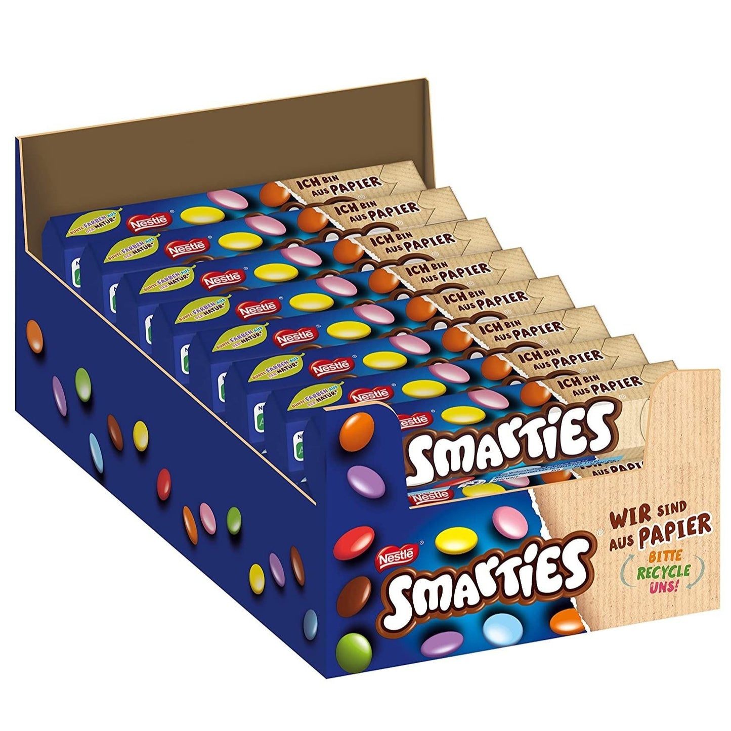 NESTLÉ Smarties® Rotolo Esagonale, Cioccolato Lenticchie Confezione da 24