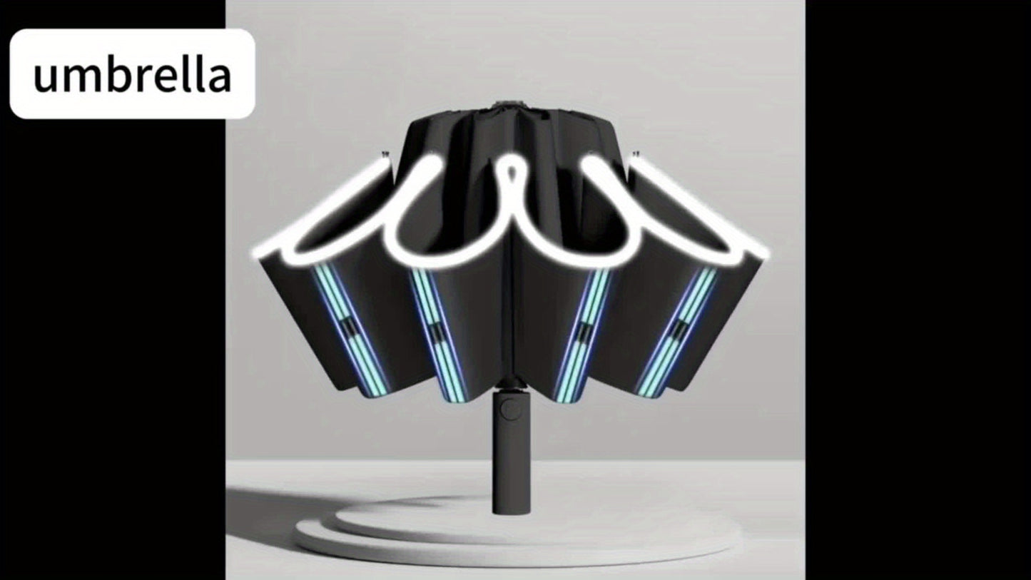Ombrello Automatico Compatto da Viaggio a Doppia Apertura con 10 Stecche, Ombrello Resistente, Ombrello Auto Rinforzato e Ingrandito, Ombrello di Protezione da Viaggio con Barra di Sicurezza, Design Alla Moda in Diversi Colori, Ombrello di Alta Gamma Adat