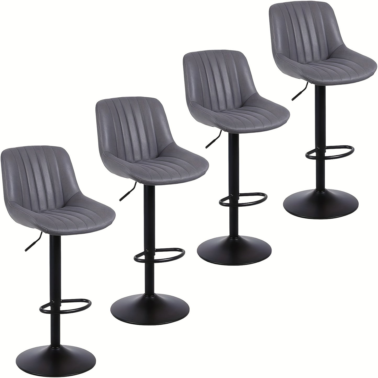 Sgabello da bar moderno, regolabile in altezza, in pelle scamosciata con schienale e poggiapiedi, facile da pulire e installare, adatto per cucina, bar, libreria, capacità di carico 113.4 KG