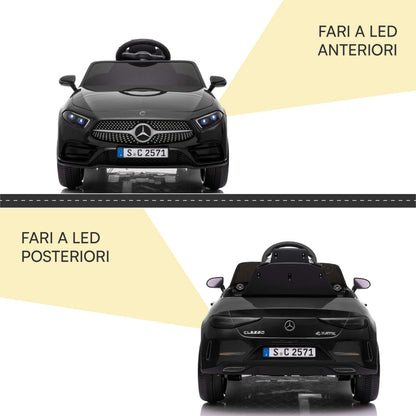 Baroni Toys Macchinina Elettrica per Bambini Nera | Bianca | Rossa, Baby Car Auto Elettrica Bimbo Bimba Full Optional con Telecomando e Lettore MP3, Macchina Bambino con Sedile in Plastica, Fari Led e Porte Apribili, Batteria 12V, Design Realistico Massim
