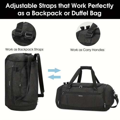 [Borsa da Toilette in Omaggio] Zaino Sportivo 5 in 1 - Dalla Palestra alla Vacanza con Maniglia per Trolley e Scomparto Ventilato per Scarpe | Essenziale per Viaggi Estivi 2025 (43L Weekender, 6 Colori), Regalo di Natale